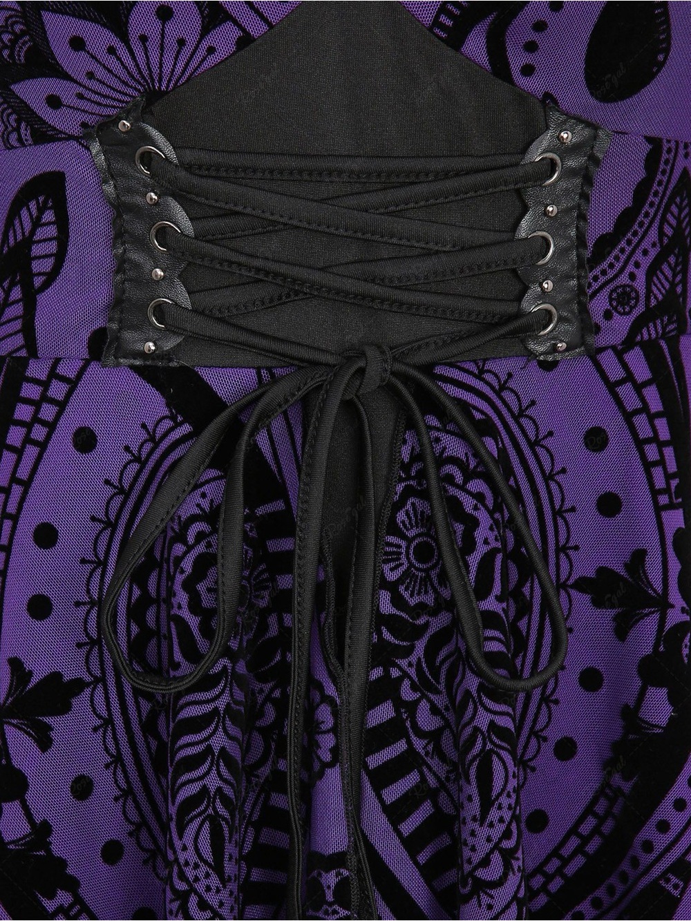 Rosegal Off Shoulder Black Purple Gothic Flowy Medieval Halloween Midi Dress 4X - Picture 11 of 16